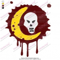 Skull and Moon Embroidery Design